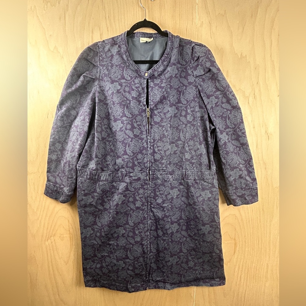 Universal Thread Purple‎ Floral Utility Jacket Plus Size 3X Zip Up Elastic Waist